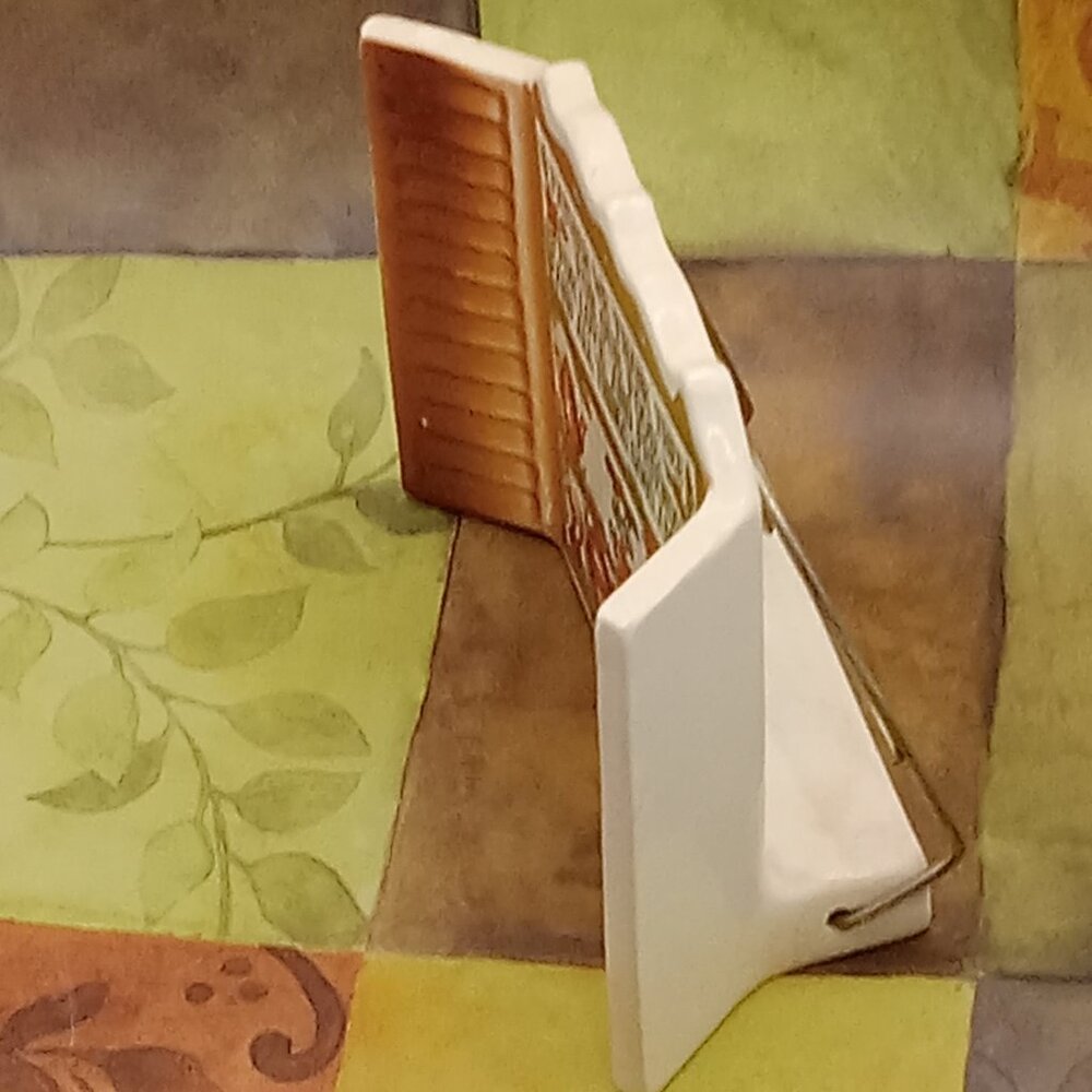Vintage THANKFUL Ceramic Napkin Holder Kitchen Prayer Brown Thanksgiving Friends - Picture 7 of 14